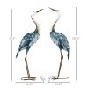 Set of 2 Blue Crane Garden Statues – Outdoor Decor