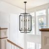 18" Modern 8-Light Black & Gold Geometric Chandelier