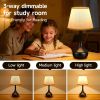 3-Way Dimmable Set of 2 Small Bedside Lamps for Night Stands, Black Desk Lamps for Kids Room,Office,Living Room, End Table(LED Bulbs Included)