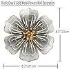 Metal Flower Wall Art Decor, 8.3" Rustic Modern Floral Sculpture