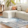 Area Rug 5x7, Machine Washable Rug, Non-Slip Modern Abstract Floor Carpet for Living Room, Bedroom, Dining Room, Blue