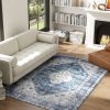 4x6 Vintage Washable Area Rug – Non-Slip Blue