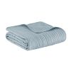 Oversized Quilted Throw with Scalloped Edges Blue 60x72"
