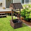 Rustic Wishing Well Fountain for Outdoor Garden Accent Decorative