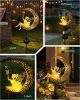 Solar Garden Statues Outdoor Decor Fairy Moon Figurine Light Stake