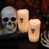 Halloween Ghost Flameless Pillar Candles with Remote Timer