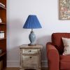 Blue Pleated Empire Lamp Shade – Faux Silk Fabric