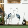 Set of 2 Blue Crane Garden Statues – Outdoor Decor