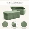 Fluted Decorative Storage Boxes with Lids – Set of 2