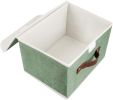 Collapsible Fabric Storage Bins with Lids – 2-Pack
