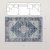 4x6 Vintage Washable Area Rug – Non-Slip Blue