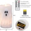 Halloween Ghost Flameless Pillar Candles with Remote Timer