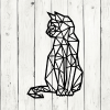 CIFbuy Vintage Style 3D Geometric Cat Wall Art Handcrafted Metal Sculpture Home Office Decor(TikTok, temu pick-up service)