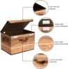 Fabric Storage Bins with Lids – Wood Grain (2-Pack)