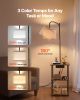 Floor Lamp with Table, Narrow 3-Tier End Table with Open Shelves & 3 Color Temperature Lighting