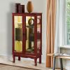 Lighted Curio Cabinet with Glass Doors & Adjustable Shelves