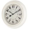 Indoor 15.5" Round Antique White French Country Analog Traditional Wall Clock with Arabic Numbers
