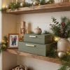 Decorative Storage Boxes with Lids – Set of 2 Beautiful PU Leather Organizer Bins for Your Bookshelf Home Decor