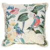 (2 pack)Printed & Floral Embroidered Bird 18' x 18' Decorative Throw Pillow, Multi-Color, Polyester
