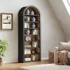 Arched Wooden Bookshelf – Large Open Storage Shelf