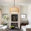 Farmhouse Boho Jute Rope Pendant Light – Adjustable Height