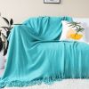 SOGA Teal Acrylic Knitted Throw Blanket â€“ Soft and Cozy Decorative Blanket for Bed, Sofa, Living Room, or Couch, Warm and Stylish Home DÃ©cor Accent