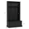 Hall Tree, Entryway Bench with Coat Rack, Black
