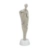 Abstract Aluminum Human Figurine on Marble Base – Silver White