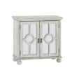 Antique White Accent Cabinet with Mirror Doors