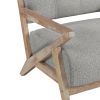 Gray Tufted Accent Chair with Solid Wood Frame