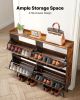 VEVOR Shoe Cabinet with 4 Flip Drawers, Farmhouse Shoes Storage Cabinet with Wood Legs and Anti-Tipping Device