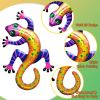 Colorful Metal Gecko Wall Art – 3D Hanging Decor