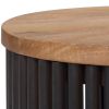Demy - Metal and Wood Accent Table - Natural / Black