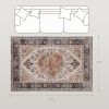 4x6 Boho Medallion Area Rug – Washable & Non-Slip Brown