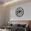 36" Black Metal World Map Wall Clock – Silent