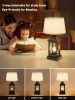 Black Farmhouse Bedside Table Lamp with Touch Control