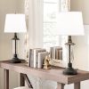 White Drum Lamp Shades Set of 2 – Textured Fabric