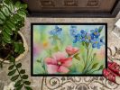 NEW Alaska Forget-me-nots in Watercolor Doormat Front Door Mat Indoor Outdoor Rugs for Entryway, Non Slip Washable Low Pile, 18H X 27W