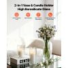 Pillar Candles and Glass Vases Set 24 Pcs, Clear Cylinder Hurricane Candle Holders for Wedding Centerpieces, Tall Vase for Table Decor, Wedding Party