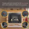 33 inch Infrared Electric Fireplace Insert, Touch Panel Home Decor Heater,Smokeless Firebox .With fixed Trim Kit .With Crackling Sound