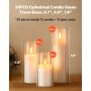 Pillar Candles and Glass Vases Set 24 Pcs, Clear Cylinder Hurricane Candle Holders for Wedding Centerpieces, Tall Vase for Table Decor, Wedding Party