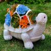 Solar LED Turtle Planter Garden Statue with Succulents
