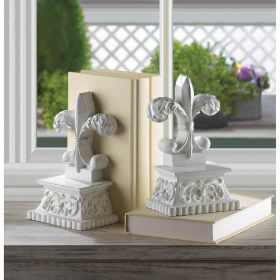 Elegant Fleur-de-Lis Decorative Bookends Set