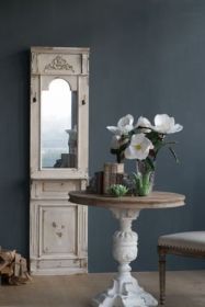 20x76 Vintage Antique White French Country Wall Mirror