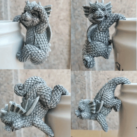 Dragon Planter Pot Hangers Set of 4 – Fairy Garden Decor
