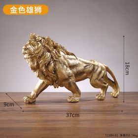 Golden Lion King Resin Statue
