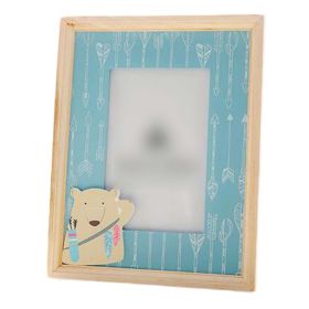 Blue Cartoon Wooden 4x6 Picture Frame