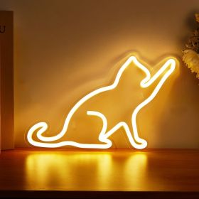 LED Cat Neon Sign Night Light (USB Powered)