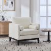 35.4 "Wide Modern Farmhouse Performance Accent Chair with Black Finish Legs