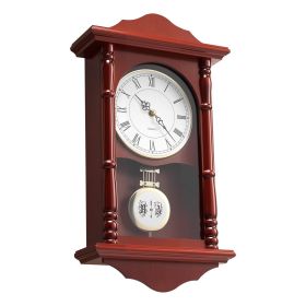 18" Vintage Grandfather Style Pendulum Wall Clock